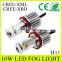 Fog light car led crees-xml/crees-xbd 9005/h8/h11/h16 foglight dual color