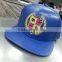navy blue cap with embroidery 6panel flat bill leather strap cap