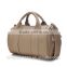 New Design Women's Leather Travel Bag,cylindrical brown duffle bag