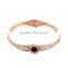 Stainless Steel Crystal Bracelet Carving Roman Numerals Lover Cuff Bangle Wedding Jewelry