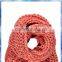 100% acrylic orange pom pom tassel stretch knit scarf