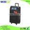 Best quality and cheap wooden trolley active speaker with rechargeable battery