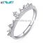 Fashion Princess Women Silver Cubic Zirconia Crown Ring Size 5 6 New