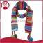Stretchable ladies fashion Scarf with Pom Poms