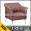 Hot selling PU leather single seater sofa chair waitting chair armchair with stainless steel base