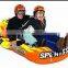 Durable heavy duty inflatable snow tube with nylon cover and rubber bottom
