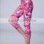 Tight breathable fitness and yoga wear women printed sports capris