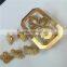 custom made golden shinny metal badge parts gold color finished