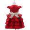 Cute Fancy Red Bow Dress Party Birthday Wedding Wear Red Bow Dress