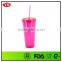 FDA Certification 20 oz plastic double wall bling band tumbler