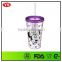 Christmas gifts 12oz/350 ml double wall wholesale plastic bottles with straw