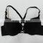 Supplex Fabric Sexy Women Lingerie Balck Braided Strap Front Closure Bra