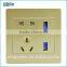 5pin socket with dual USB wall socket,input:AC110-250V 50-60HZ;Output:5V,2.1A
