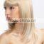 Wholesale natural blonde long straight synthetic full lace wig cheap