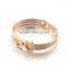 Retail Stainless Steel Women Bangle Rose Gold Spring Shield Bracelet Jewelry