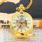 Vintage Golden Analog Pendant Mechanical Fob Chain Pocket Watch