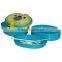 Three layers oval shape kids plastic lunch box with handle