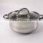12Pcs Silver Stainless Steel Cookware Set With Glass Lid