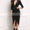 Sexy Black Structured Embossed V Plunge Dress American Girls Without Dresses Photos Names Of Ladies Western Designs HSD5473