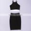 New High Quality HL 2 Pieces Black And White Spaghetti Strap 2015 Bodycon Bandage Dress Sling Party Tight Dress