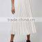 Hot Sale Iridescent Pleated Skirts High Waist Zip Up Plain White Beach Style Long Skirts