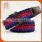 Wholesale pin buckles colorful braid belt jeans waist belt