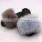 Myfur Real Fox Fluffy Slippers/Fox Fur Slides rubber/Fur Sandals