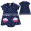 2017 Summer cinched short sleeve girl romper one piece polka dot new born baby dress