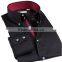 new design men's contrast high collar double collar button down long sleeve fashion dress shirt with french cuffs