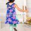 girls' dress sleeveless floral print latest children frocks designs wholesale children's boutique clothing dress