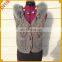 2015 Women Sleeveless Fur Trim Knitted Waistcoat Wool Crochet Vest With Hood