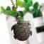 Bronze Vintage Lovely Turtle Mini Small Size Quartz Pocket Watch Women Lady Girl Necklace Pendant Chain Birthday Gifts