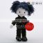 Beautiful plush toy cool doll with black suit and hair