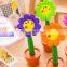 PVC creative stationery ballpoint pen/colorful sunflower for children study