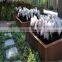 Box Shape Rusty Metal Garden Corten Steel Flower Planter