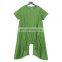 TWOTWINSTYLE Asymmetric Ruched Dress Women O Neck Short Sleeve Split PockeT Loose