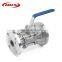 DN100mm 3pc stainless steel flanged end ball valve