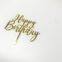 Acrylic Happy Birthday DIY Craft Handmade Cake Mirror Toppers For Baking Party Supplies Cupcake Rods