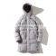 Large-size hooded cotton-padded jacket winter plus fertilizer to increase long cotton-padded jacket loose warm bread clothing