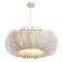 Modern Indoor Decoration Modern Design Living Room Pendant Light Bedroom White Goose Feather Round Pendant Lamp