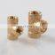 Brass pipe nipple pipe fitting reducing tee joint tube pipe fitting connector