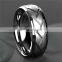 Luxury Men's Jewelry Accessories 8mm Silvery Brushed Wedding Rings Stainless Steel Bevel Cut Ring