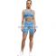 1 Pcs Custom Logo Women CamoSeamless Sports Active Wear Fitness Bra And Shorts Workout Sports Caamo Seamless Sets
