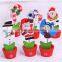 Wooden christmas flower pots clip business card holder