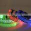 Leopard-print flat fibre LED collar light pet dog collar supports customized size