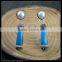 LFD-017E Wholesale Druzy Agate Stone with Pearl Dangle Earring , Pave Rhinestone Crystal Charm Jewelry Earrings