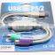 usb to ps2 adaptor, double ps2 female to usb male converter for mouse keyboard adapter