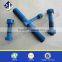 ASME standard stud bolt and nut 193B7 Stud bolt and 194 2H nut B7 PTFE COATED BOLT