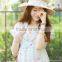 Custom Wholesale handmade fashion floppy wide brim straw hats with lace