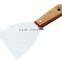 6'' Scraper with clipped wooden handle, stainless steel blade